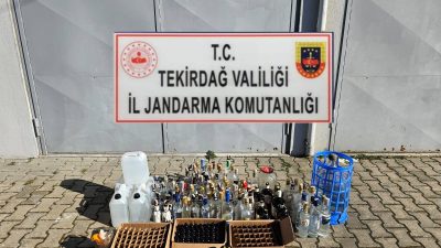 125 litre sahte içki, 25 litre etil alkol ve 100