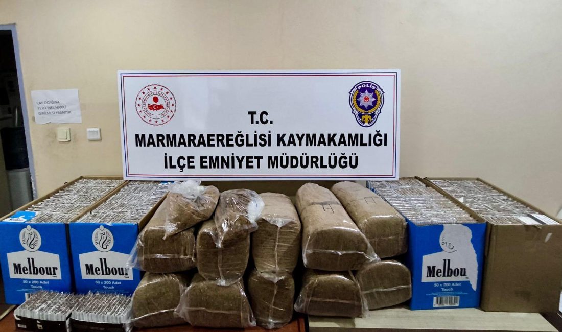 Tekirdağ’da gerçekleştirilen kaçak tütün operasyonunda büyük miktarda tütün ürünü ele