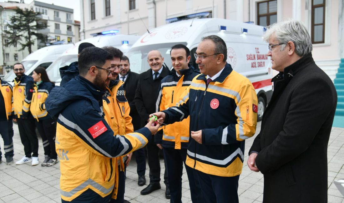 Sağlık Bakanlığı tarafından Tekirdağ’a tahsis edilen 6 ambulans, Tekirdağ Valiliği
