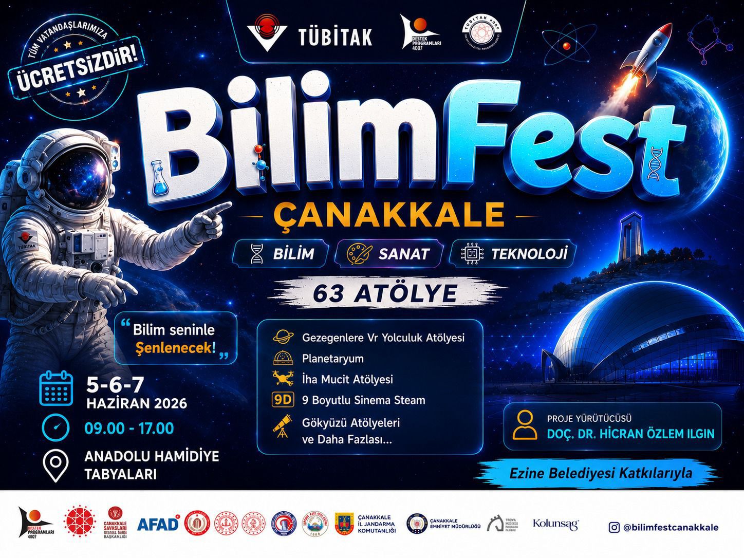 Bilim, keşif ve eğlence dolu üç gün yaşamak isteyen Tekirdağlılar